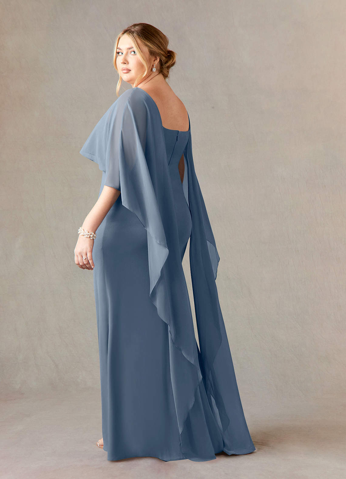 Azazie Dion Mother of the Bride Dresses Twilight Sheath Scoop Stretch Crepe Dress image10