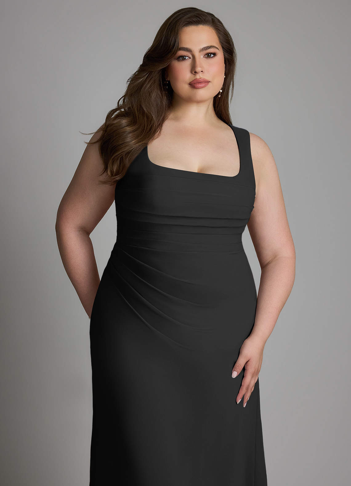 Azazie Agustina Bridesmaid Dresses Black Mermaid Corset Chiffon Dress image10