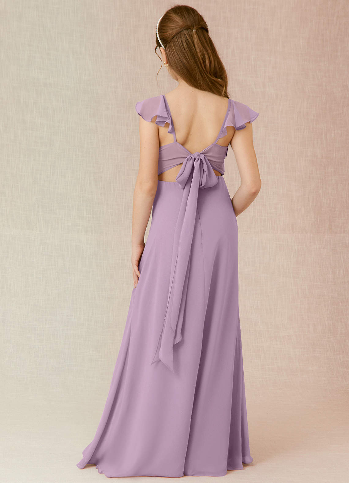 Azazie Everett Junior Wisteria A-Line Chiffon Dress image1