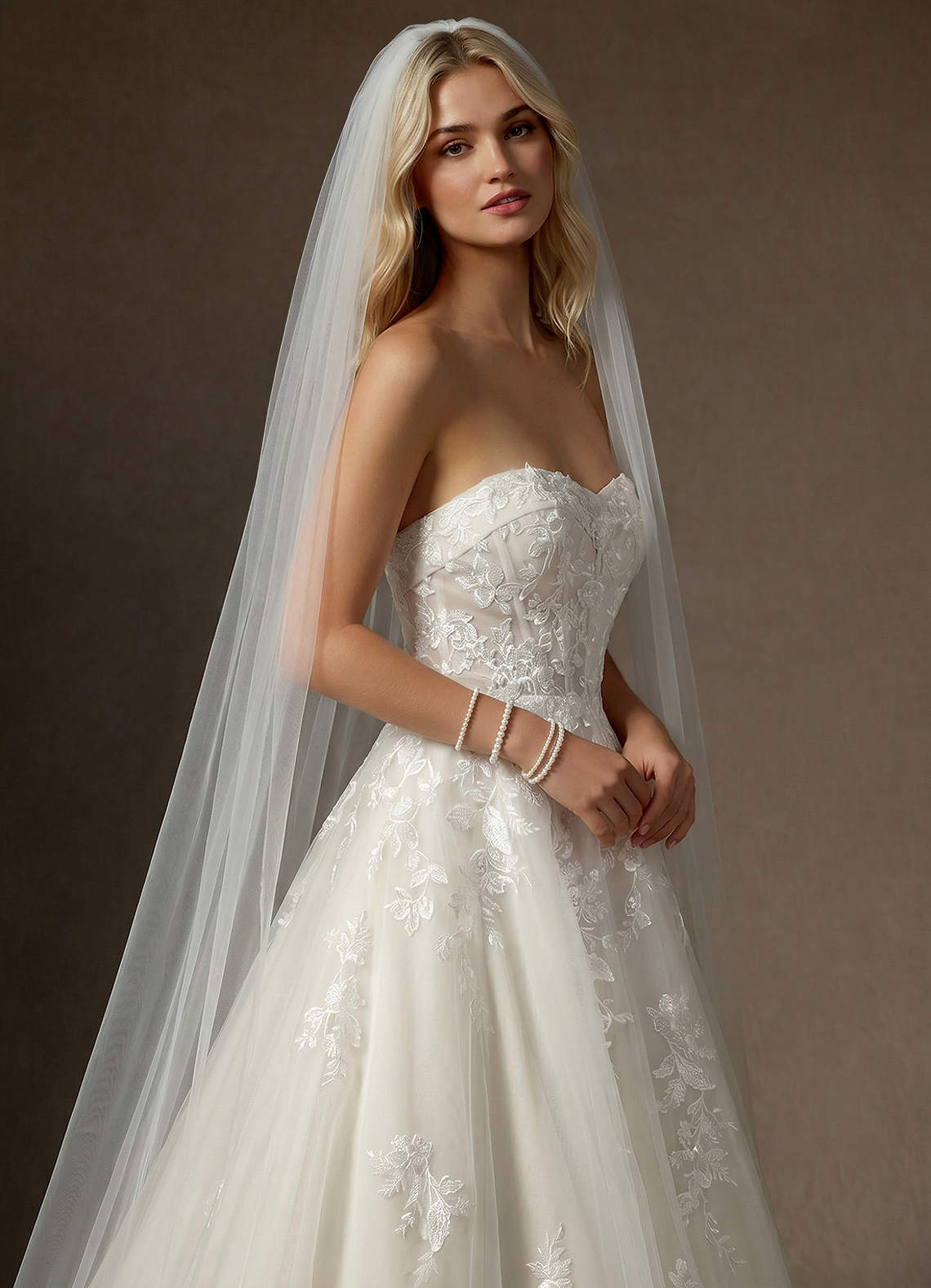 front Talia Chapel Length Veil
