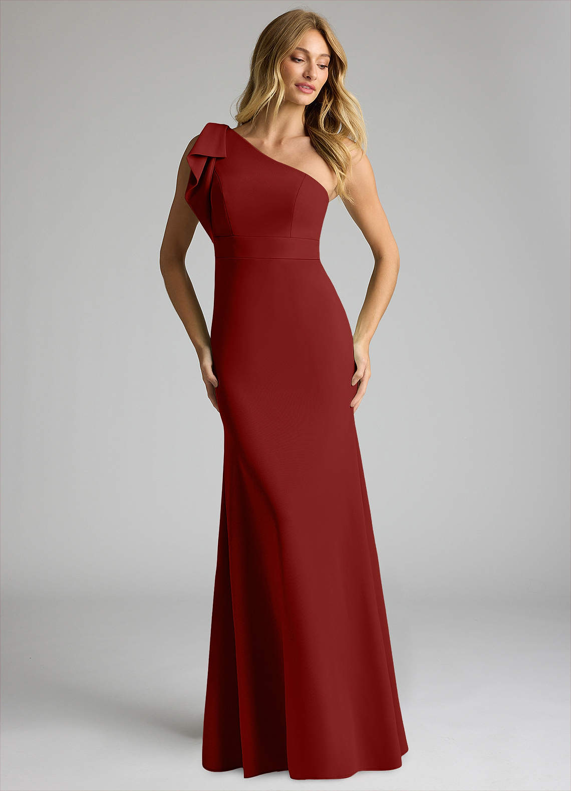 crepe terracotta bridesmaid dresses Azazie Dion