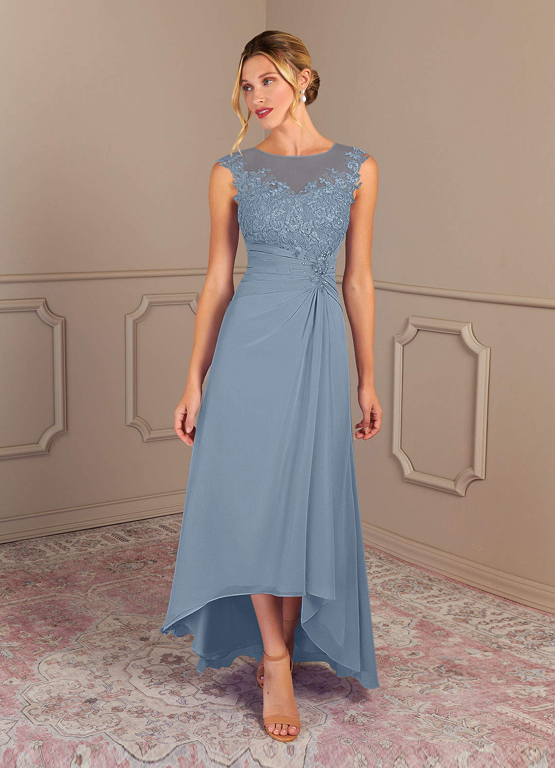 Powder blue mother on sale of the bride dress