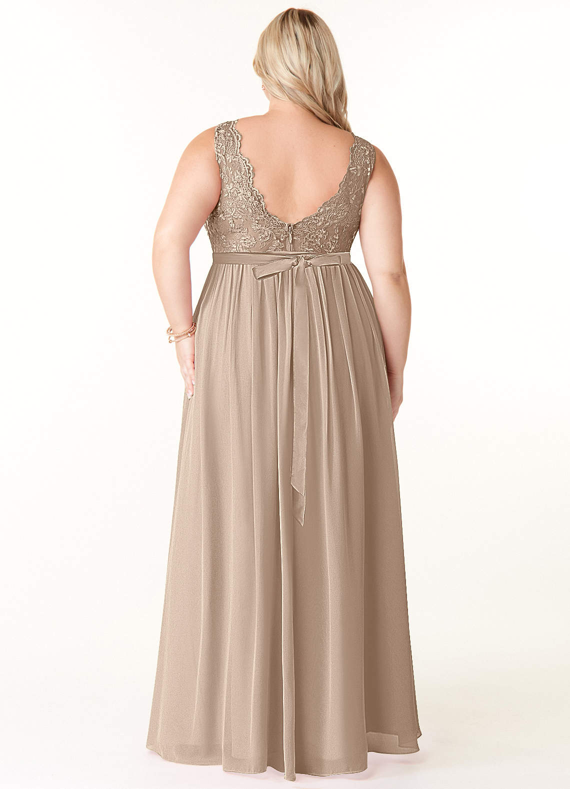 taupe bridesmaid dresses david's bridal David's Bridal Champagne Crepe-Back Satin Spaghetti Strap Dress, 4, style  F20095