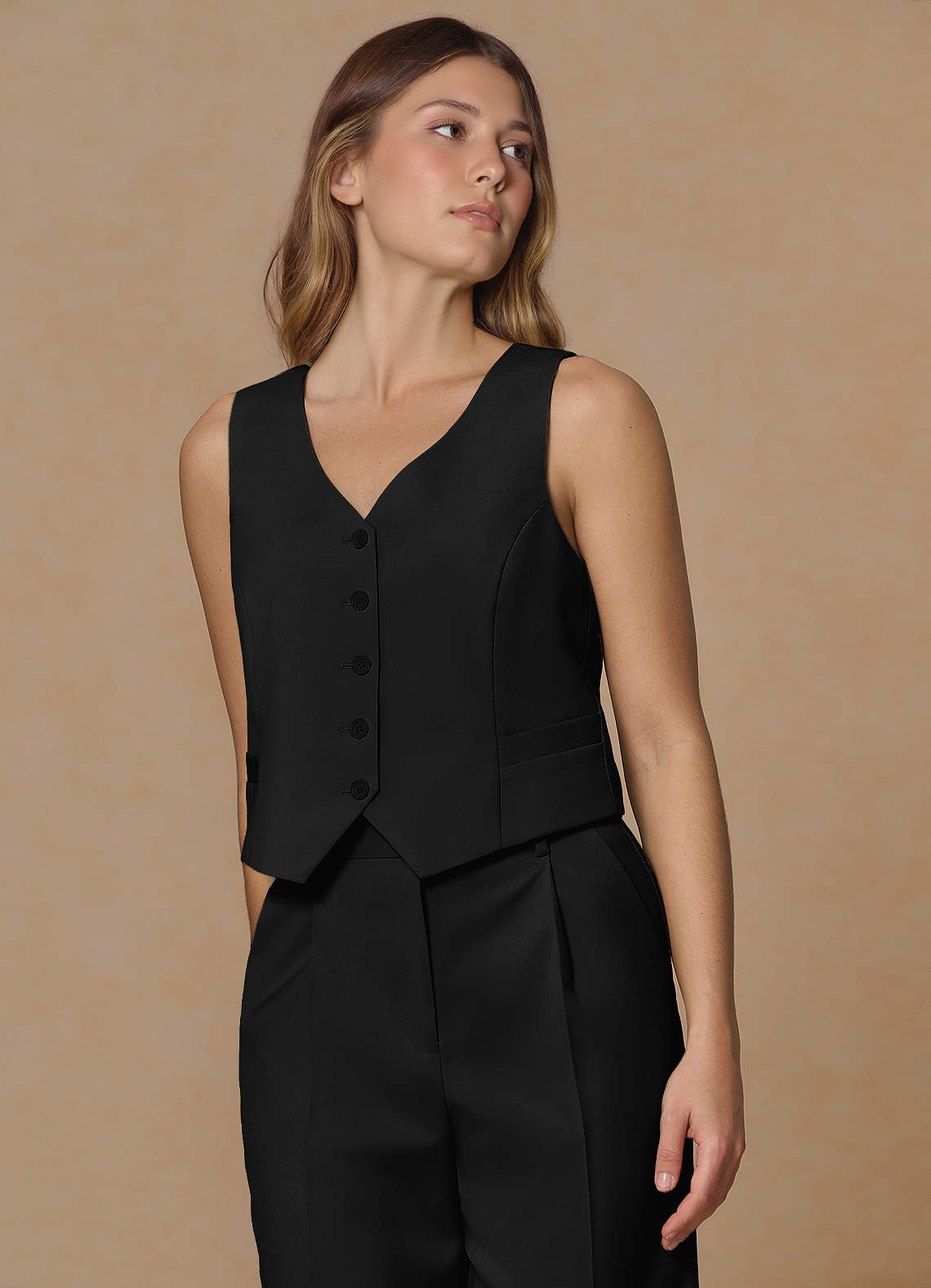 front Rowan 검은색 고급 직조 기능성 조끼