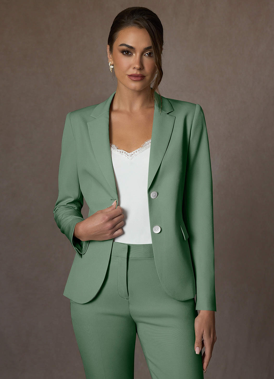 front Whitney Matcha Blazer elasticizzato strutturato
