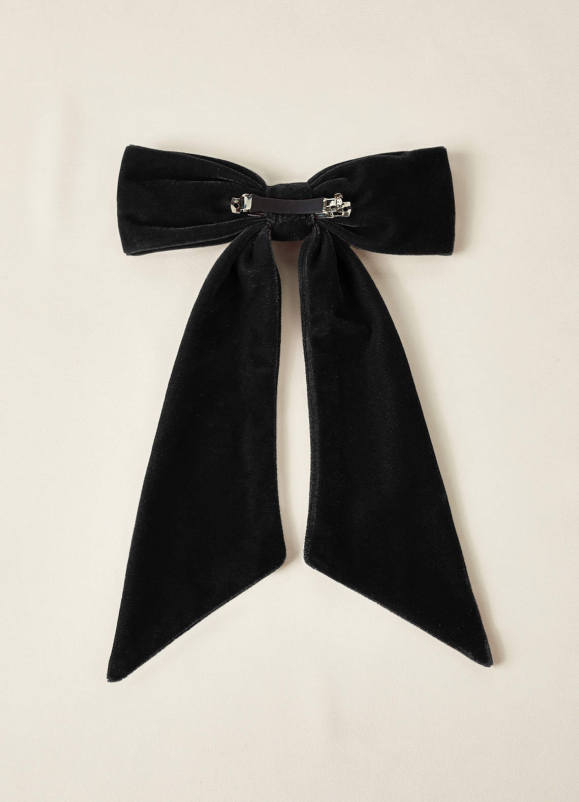 front Matching Color Velvet Bow Hair Clip