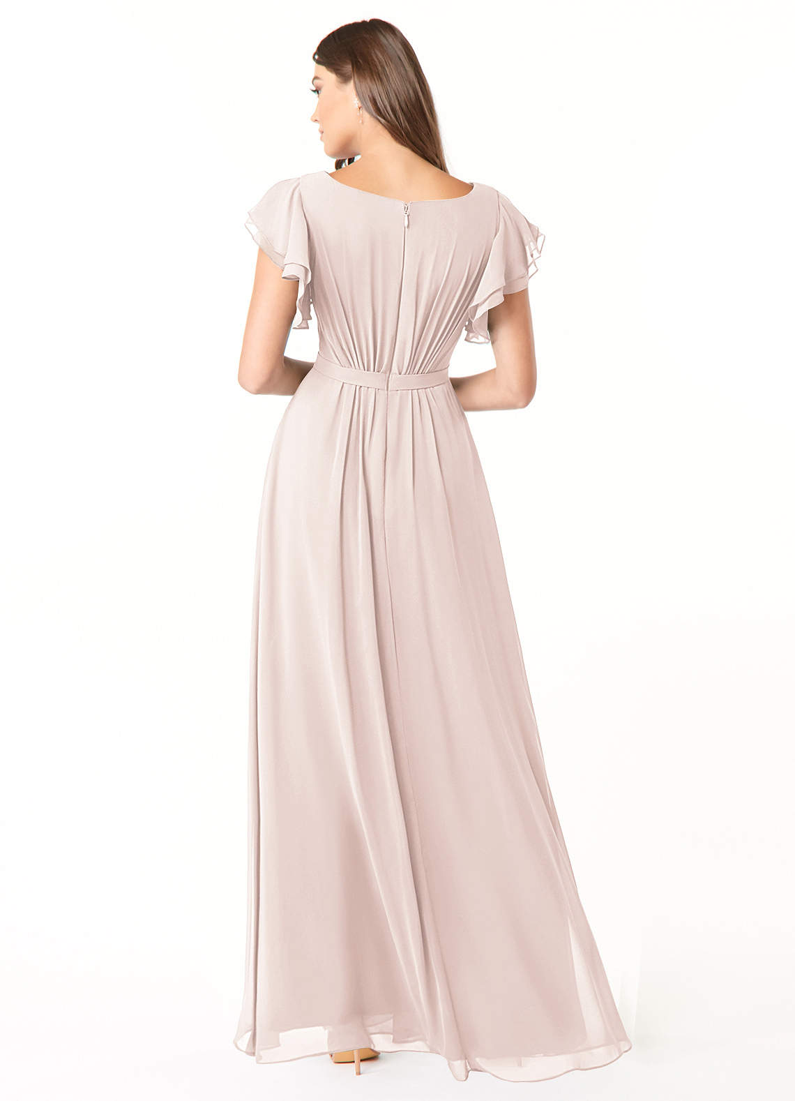 Alizeh Button Front Chiffon Modest Long Maxi Dress - Damask Rose - PREORDER (ships in 2 weeks)