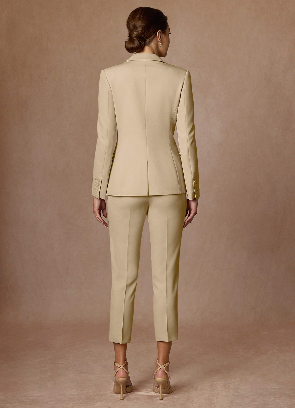 front Kennedy Champagne Structured Stretch Dress Pants