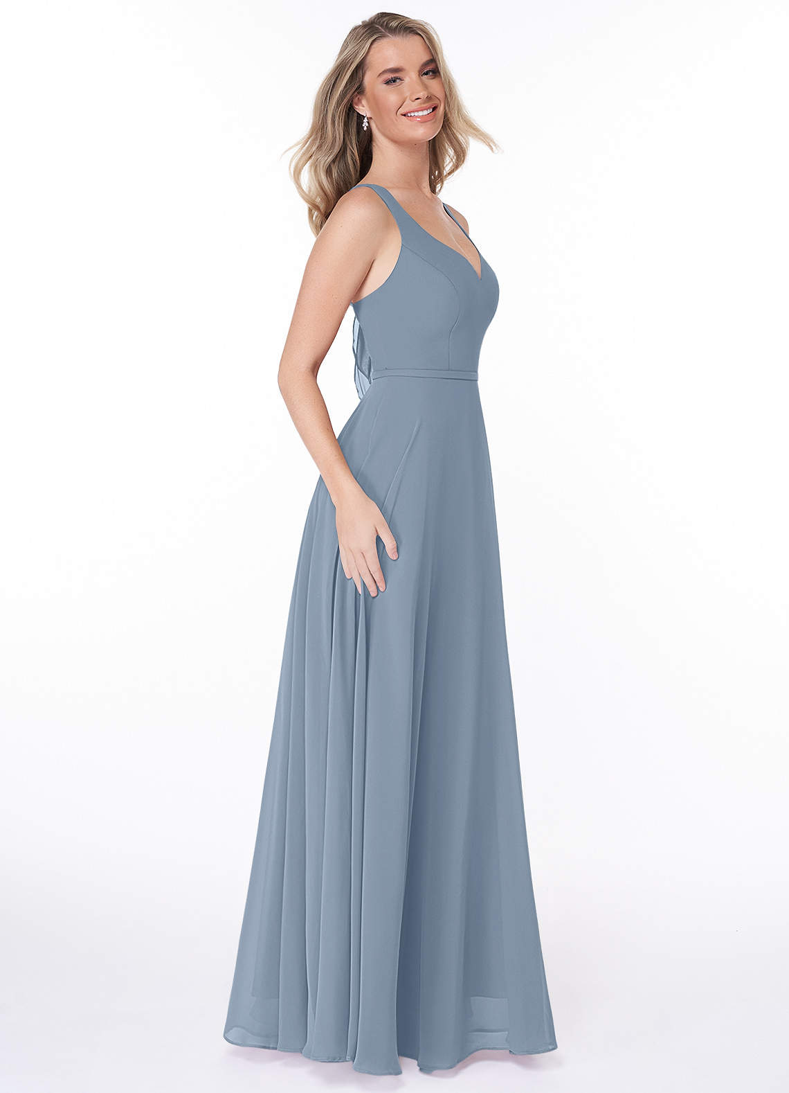 Dusty Blue Azazie Briena Bridesmaid Dresses | Azazie