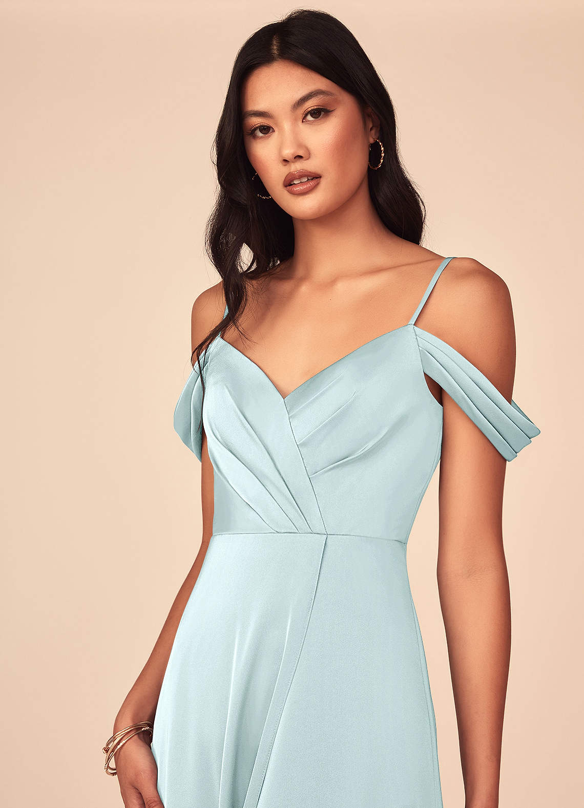 Azazie Ocean Sea Glass Stretch Satin Bridesmaid Dresses | Azazie