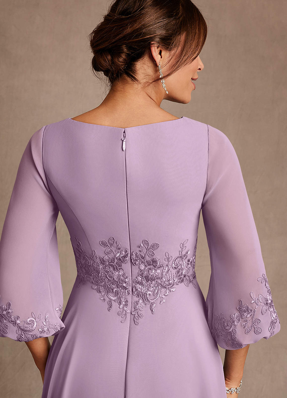 Azazie Ana Mother of the Bride Dresses Wisteria A-Line Lace Chiffon Dress image5