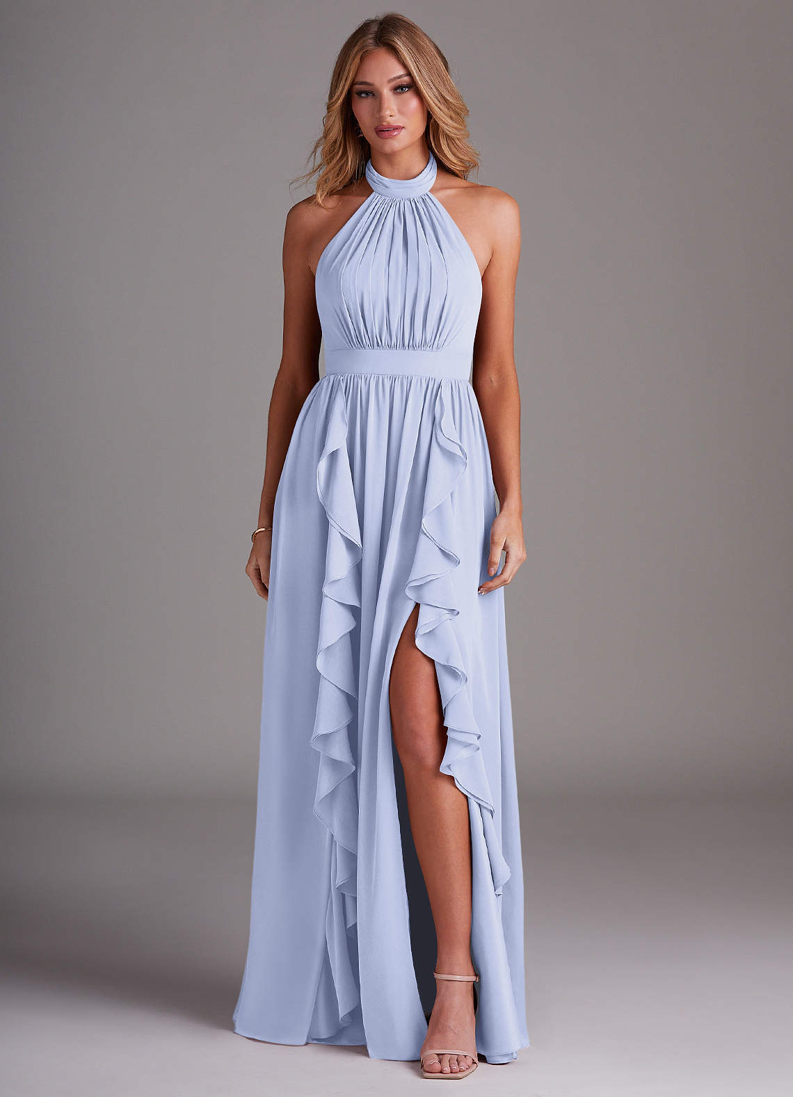 Azazie A-Line Halter Neck Floor-Length Chiffon Bridesmaid Dresses - Lavender Azazie A-Line Halter Neck Floor-Length Chiffon Bridesmaid Dresses - Lavender