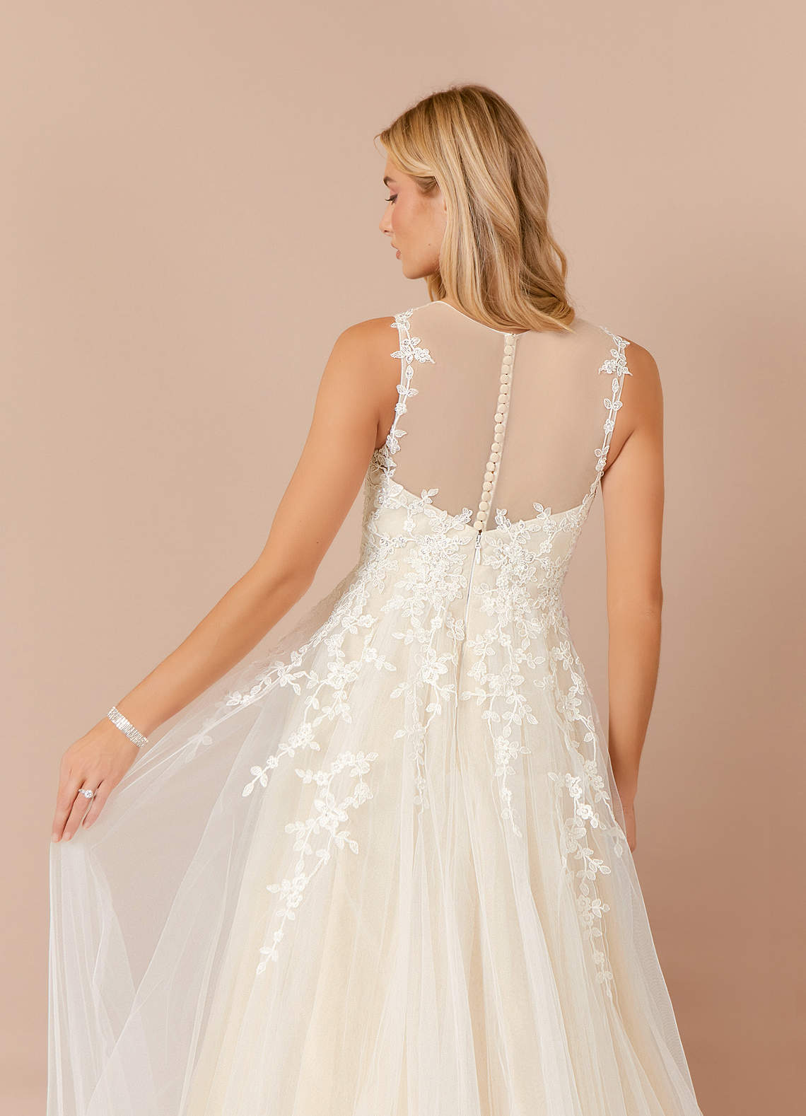 Azazie Deveny Wedding Dresses Ball-Gown Sequins Tulle Chapel Train Dress image1