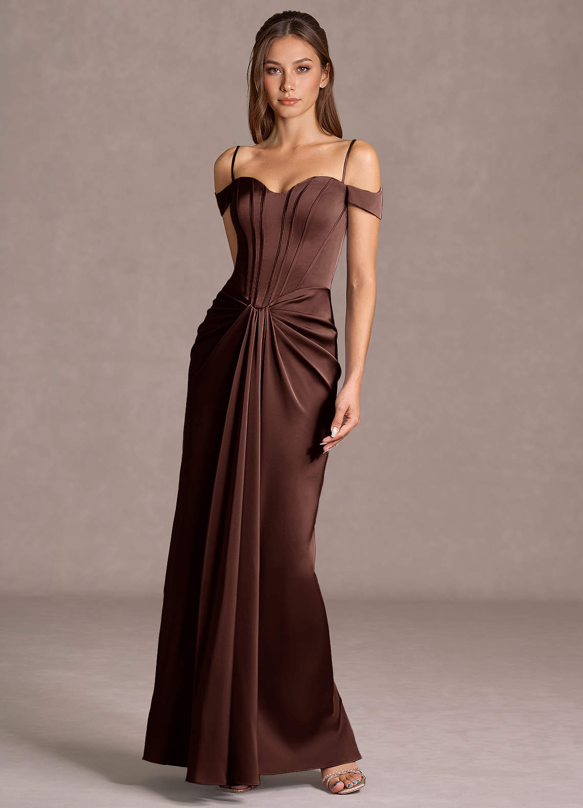 Lorelei Mocha Coco Maxi Dress Ready to Ship | Azazie