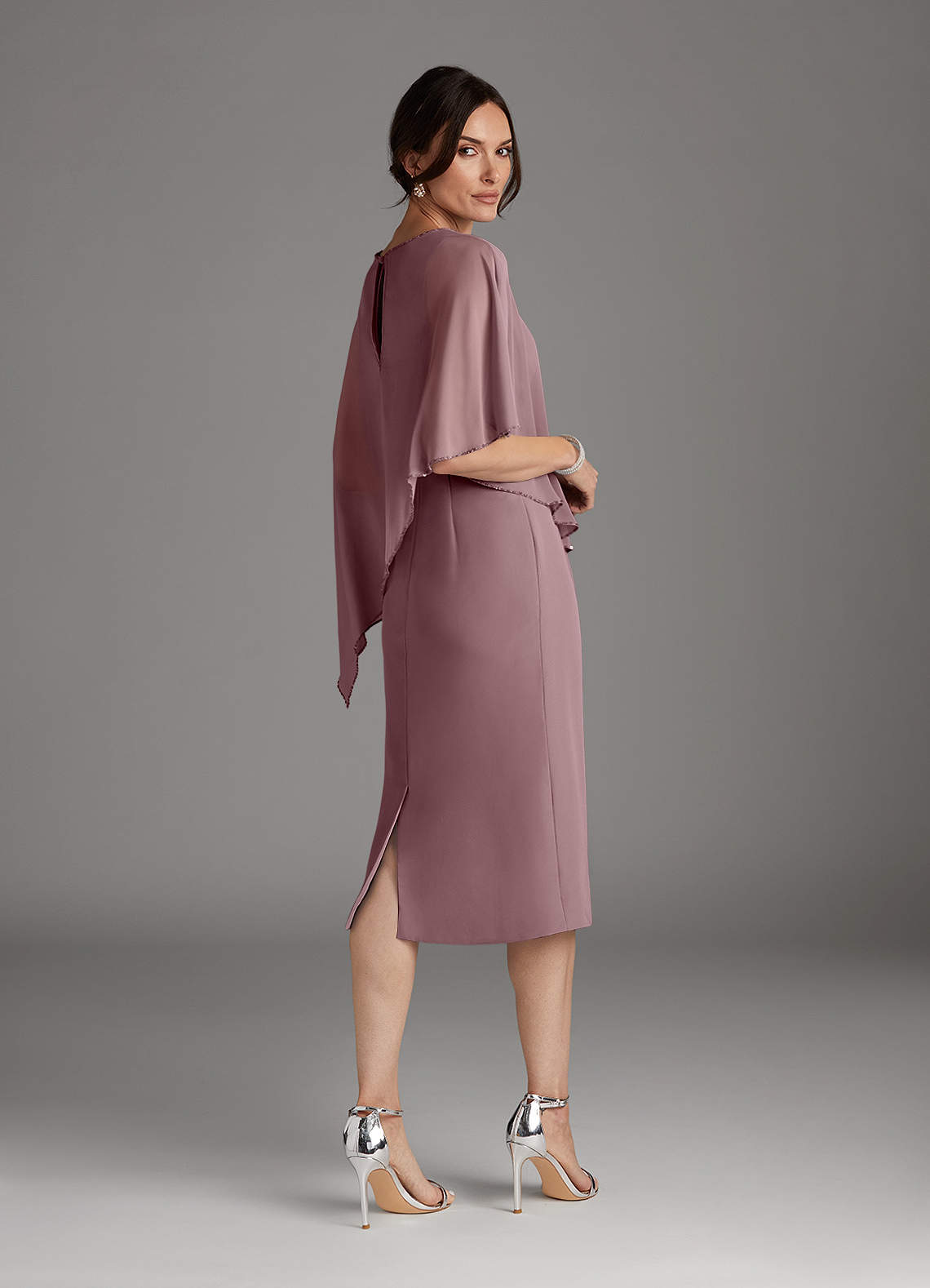 Azazie Sparrow Mother of the Bride Dresses Dusty Rose Sheath Sequins Chiffon Dress image2