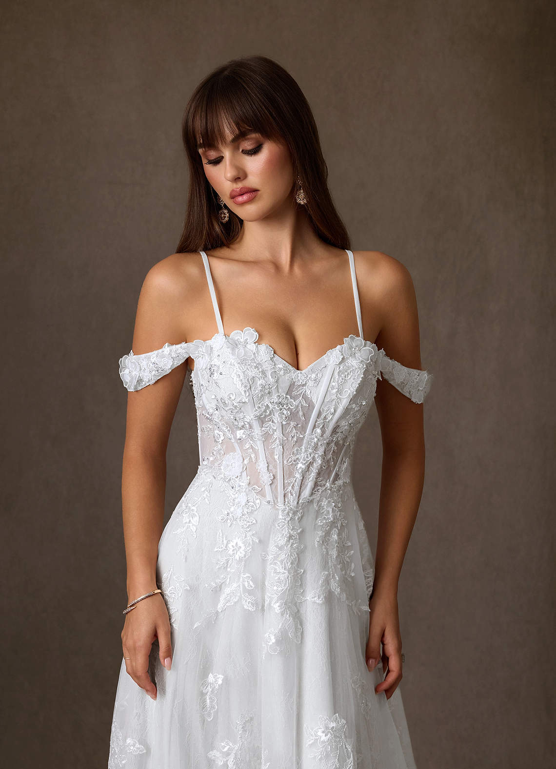Azazie Florentina Hochzeitskleider A-Linie Herzchen Pailletten Tüll Kleid Diamantweiß image5
