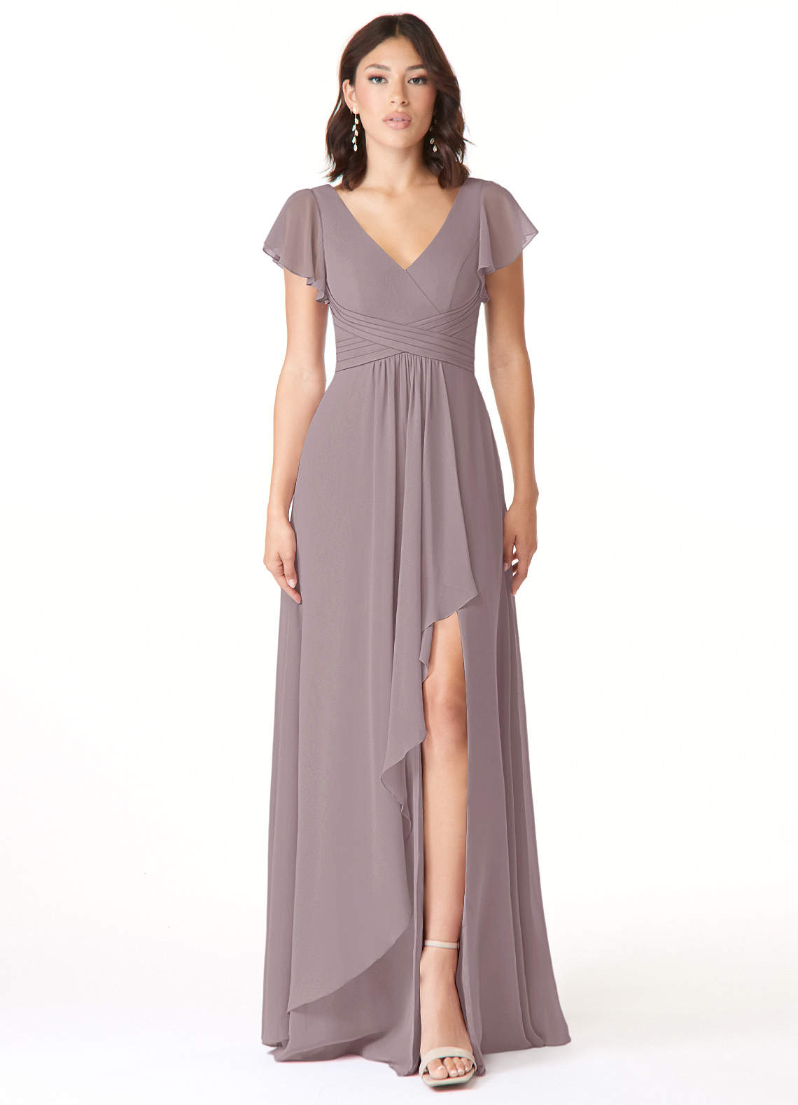 Azazie Omari Bridesmaid Dresses Dusk A-Line Chiffon Dress image1