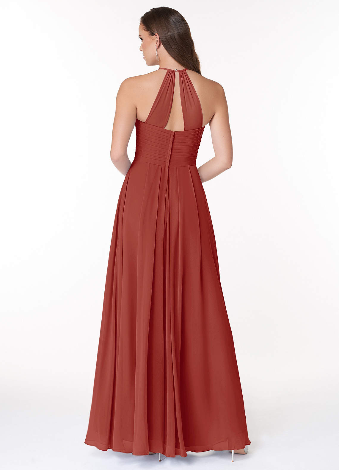 rust terracotta bridesmaid dresses Sample Terracotta Rust Brooke Satin Dress main image 0