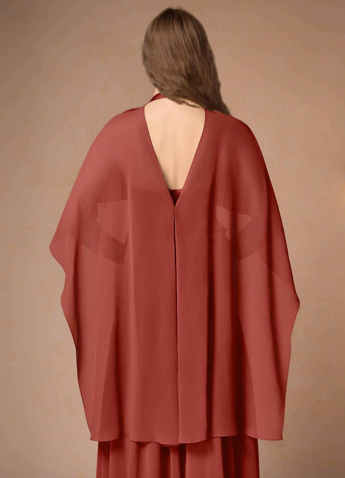 front Azazie Matching Color Chiffon Multiway Cape