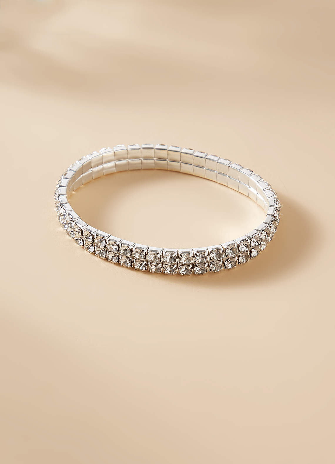 front Double Layer Stretch Rhinestone Bracelet