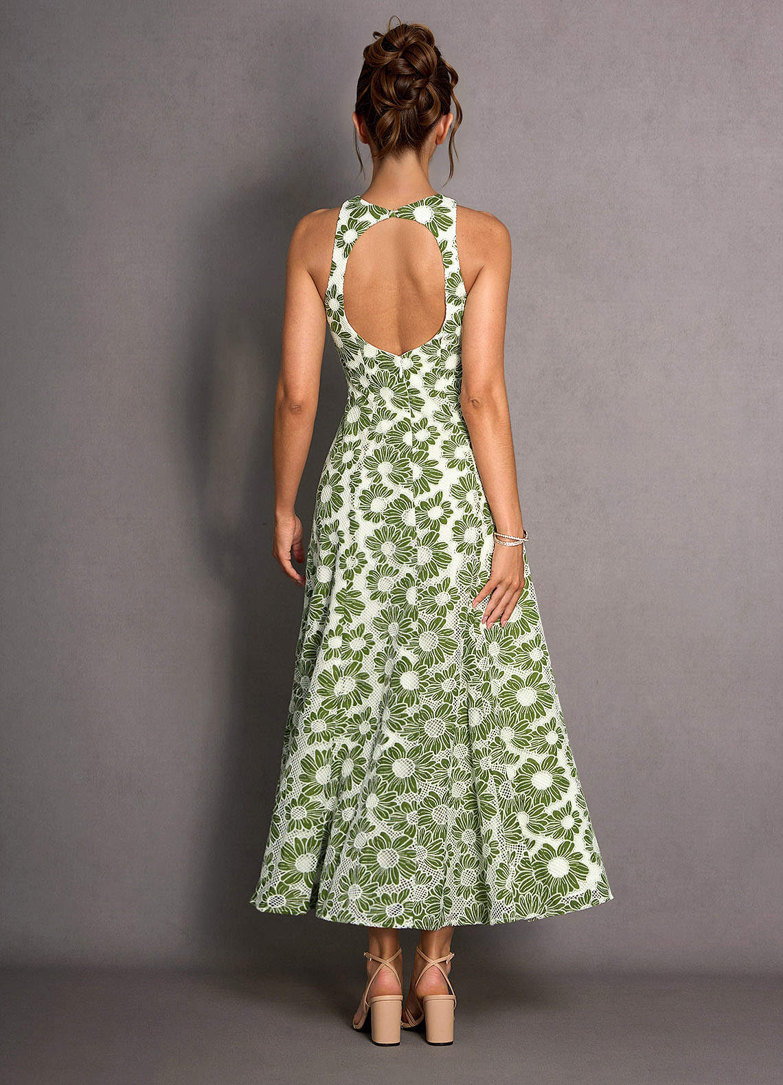 slim fit dress slacks Draped Green Gingham Dress– Teuta Matoshi main image 0