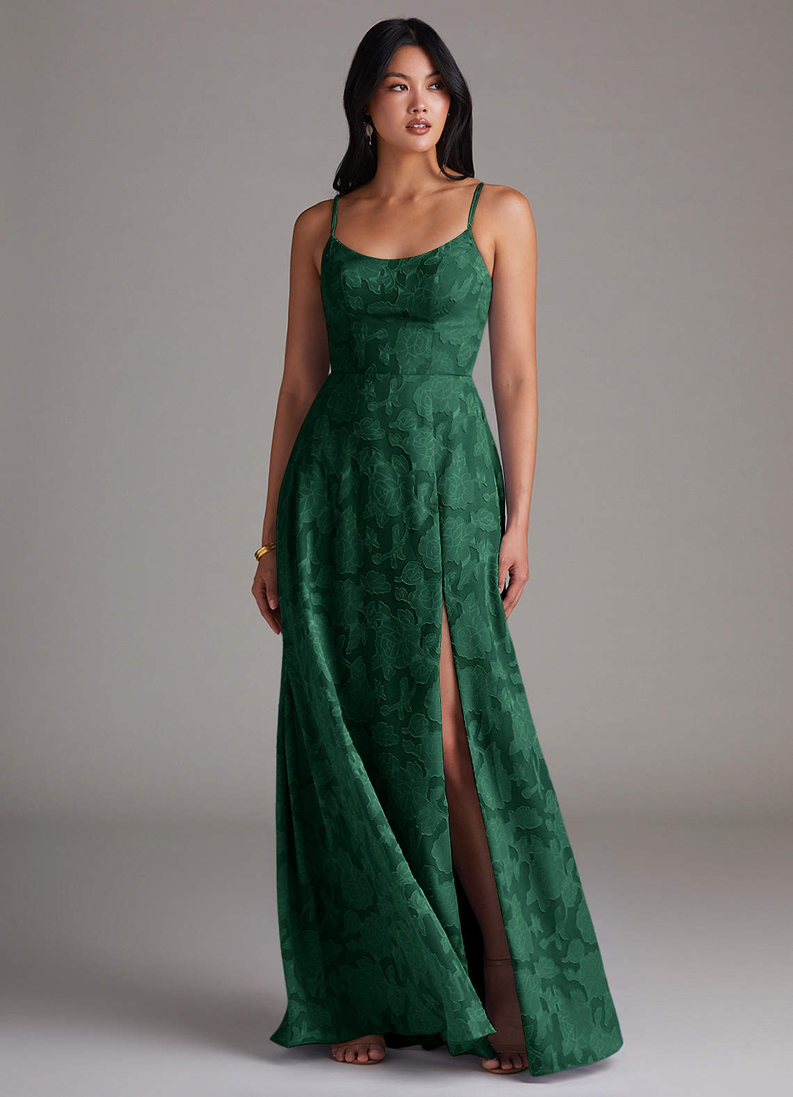 dark green floral bridesmaid dress Zapakasa Women Dark Green Velvet Floral Long Bridesmaid Dress Spaghetti  Straps Sheath Lace Up Back Wedding Guest Dress