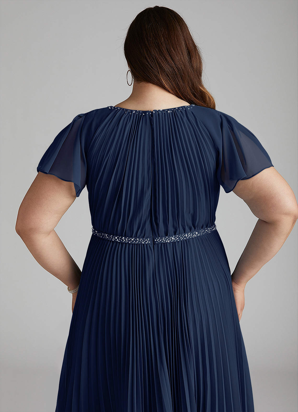 Azazie Kara Modest Bridesmaid Dresses A-Line Pleated Chiffon Floor-Length Dress image13