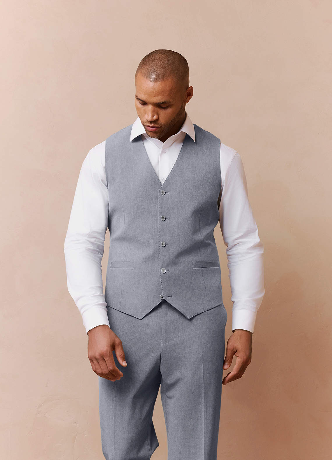 front Savile Grey Wool Blend Suit Vest