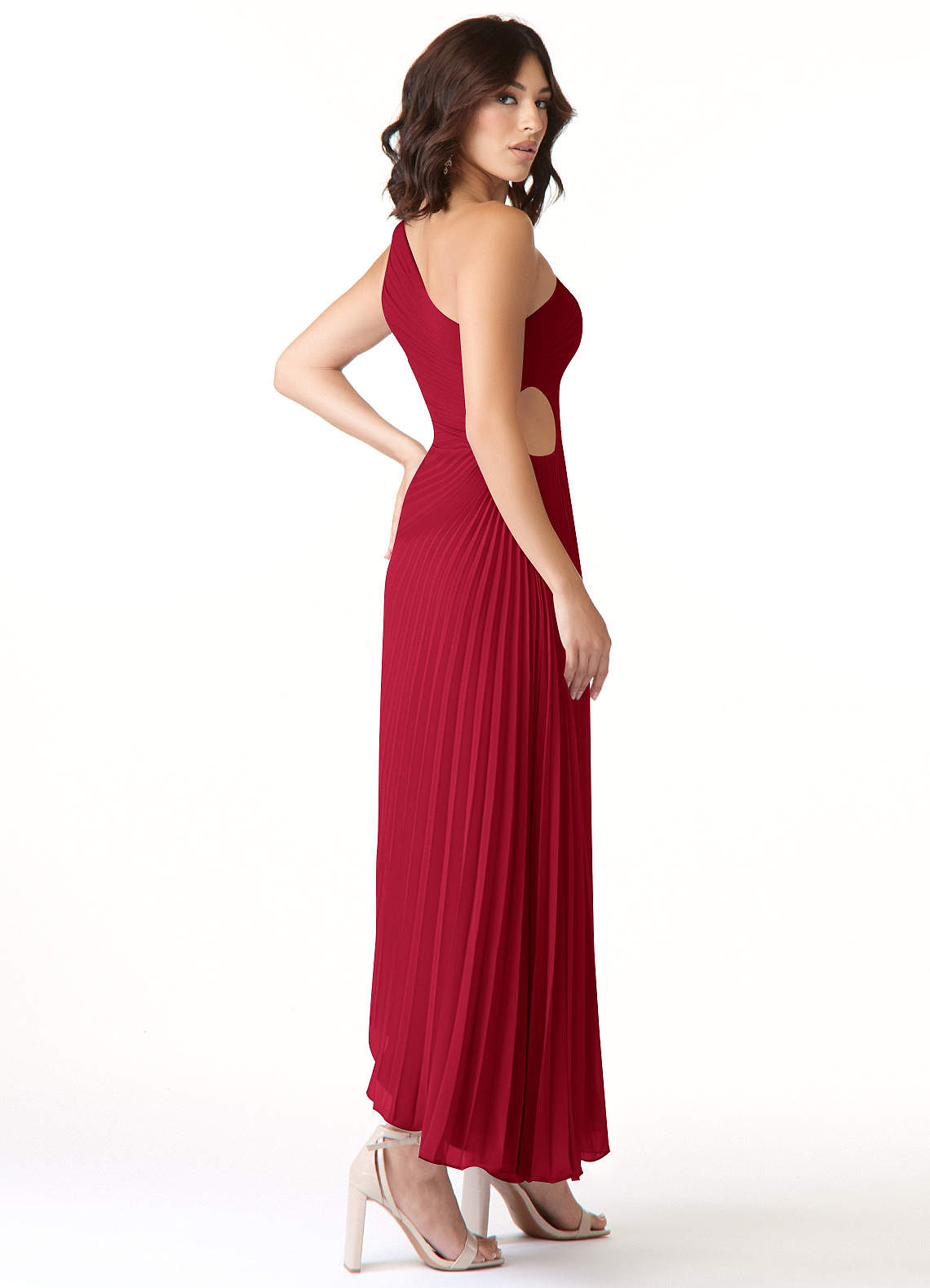 Azazie Kirra Ready to Ship Scarlet Chiffon Bridesmaid Dresses | Azazie