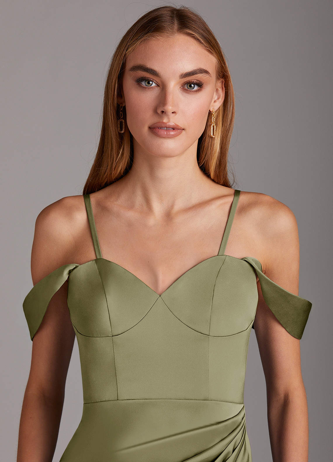 azazie mila stretch satin dress Azazie Mila
