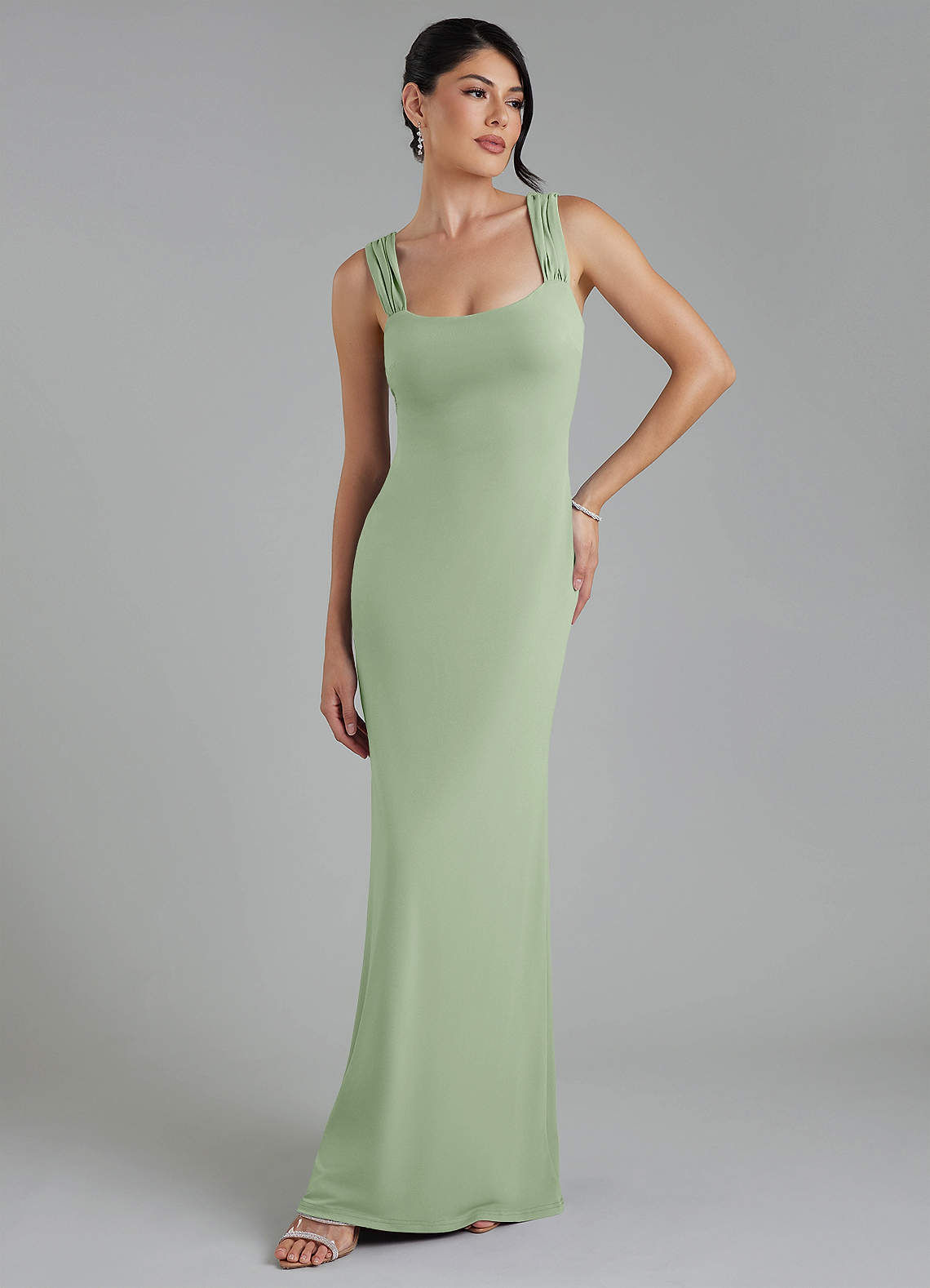 ariel bridesmaid dress Dusty Blue Romantic Bouquet Bridesmaid Dress Matte Satin Size Medium