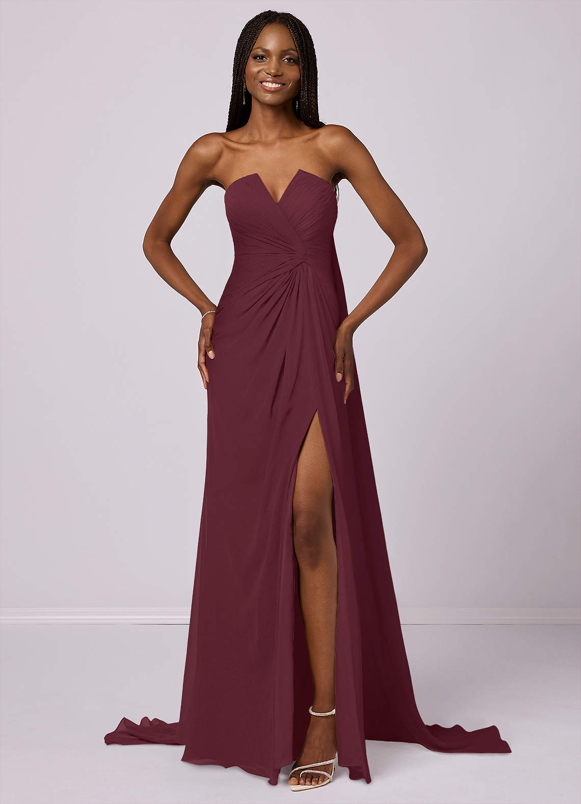 acka ドレス Barbie™ ❤ AZAZIE 1028 Ready to Ship Cabernet Bridesmaid