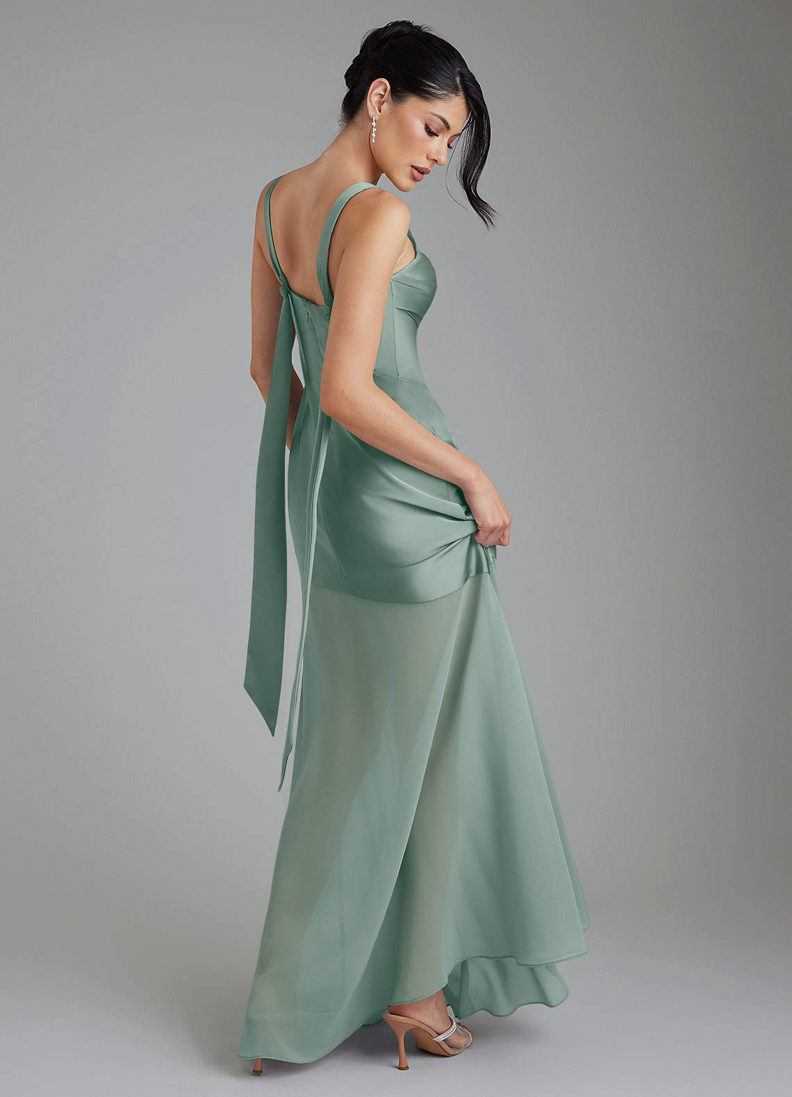 piper satin dress Azazie Piper