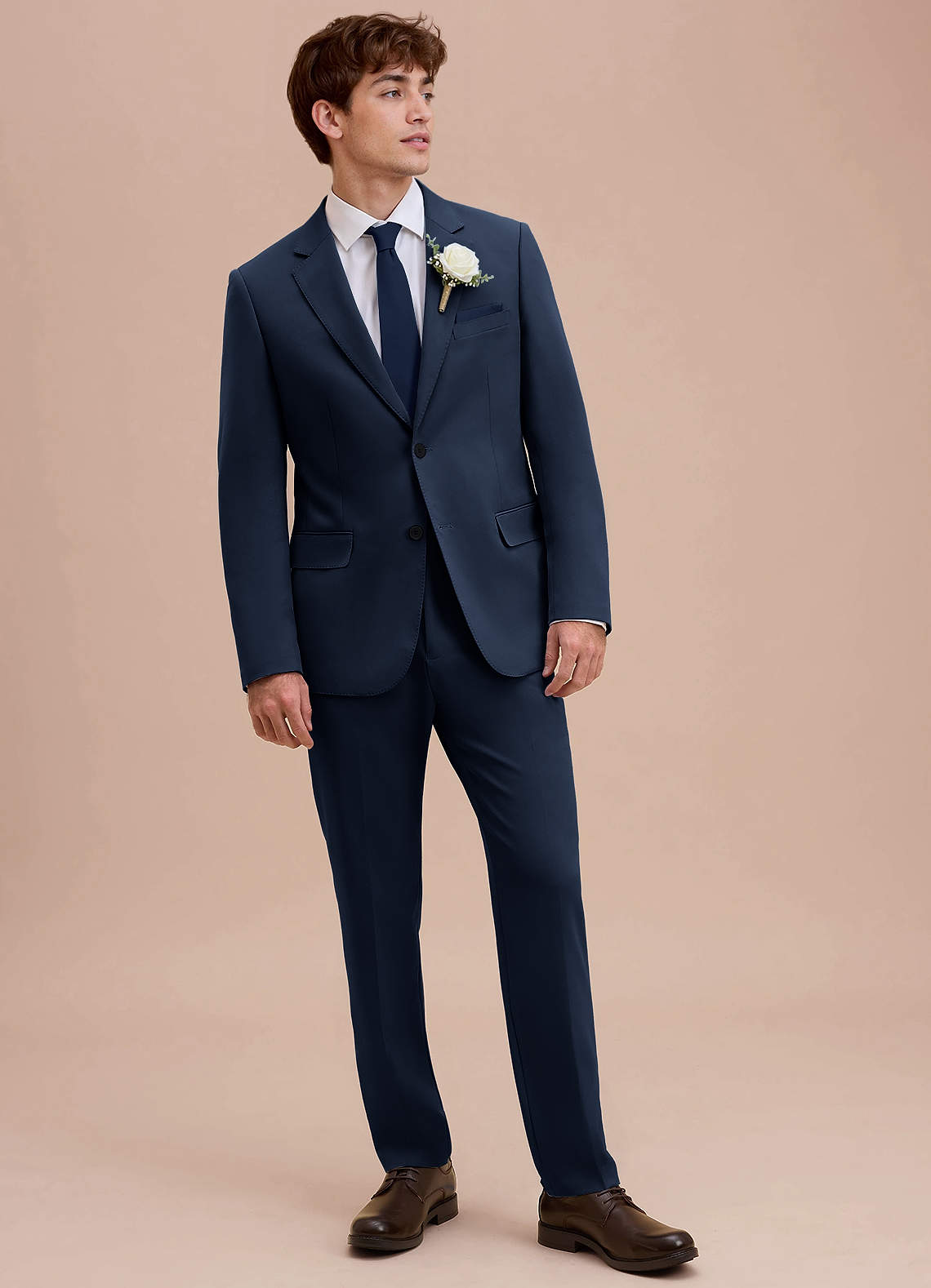 front Ethan Dark Navy Refined Weave Suit