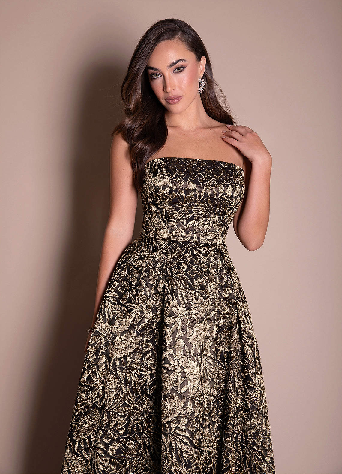 Valeri Ebony Gold Gown Ready to Ship | Azazie