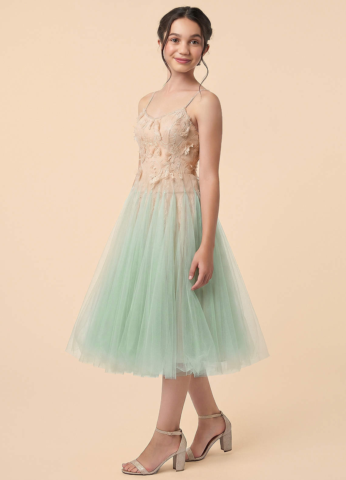 front Azazie Ella Junior Formal Dress