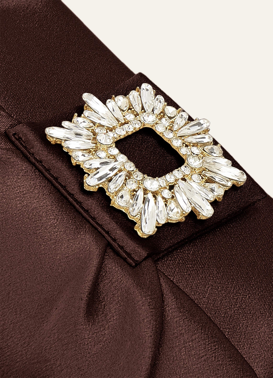 front Matchende farve stretch satin rhinsten firkantet spænde clutch