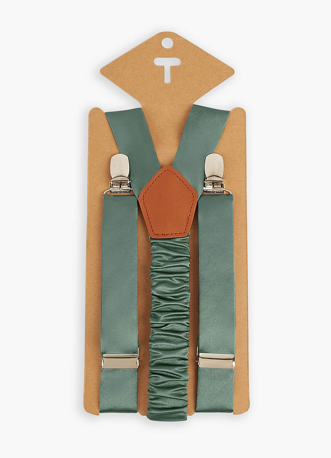front Matching Color Boy's Matte Satin Suspenders