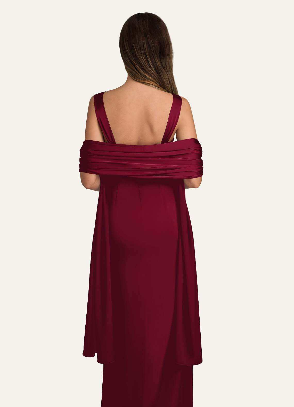 front Azazie Matching Color Stretch Satin Shawl