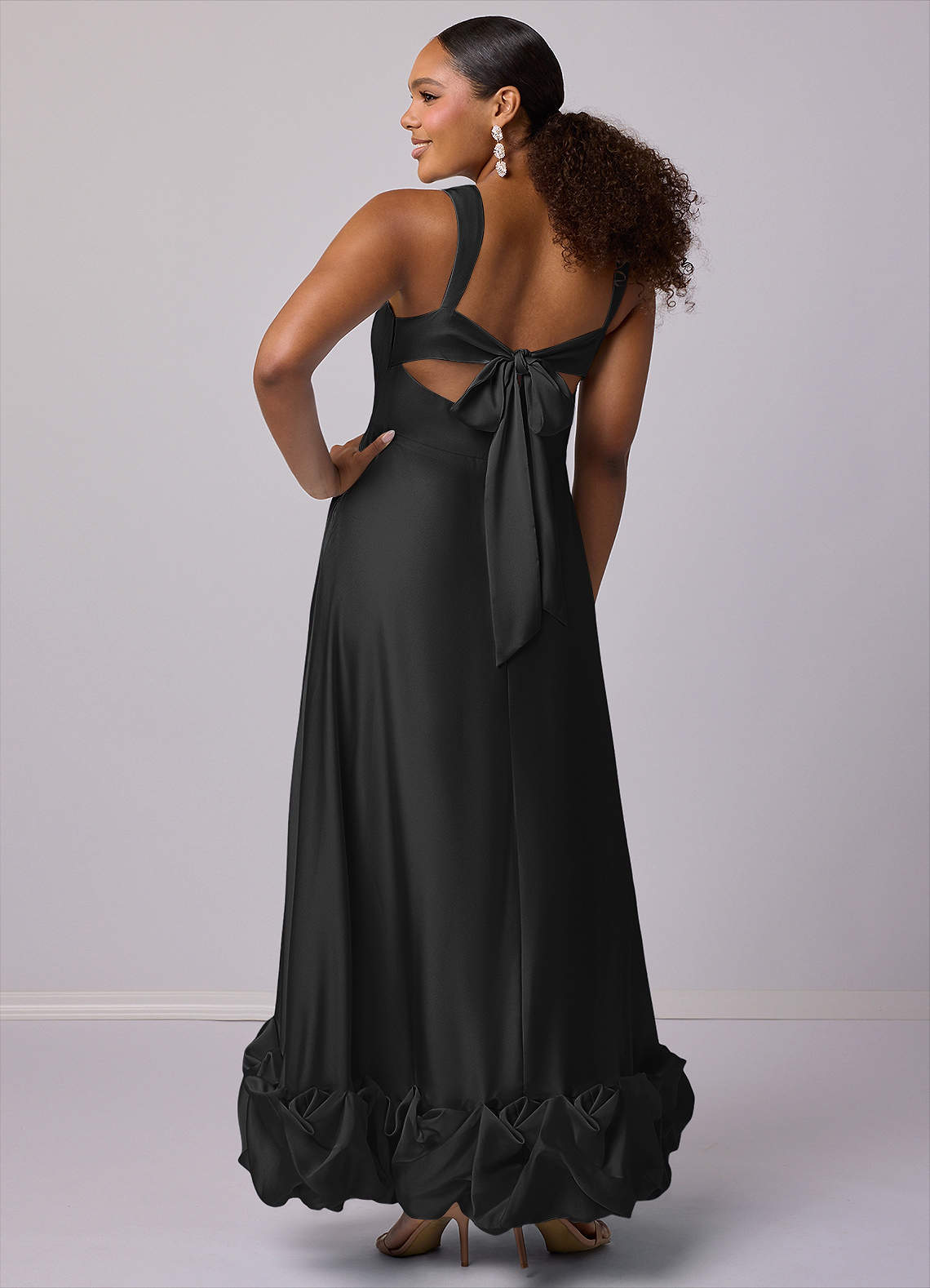 Barbie ♥ Azazie Bridesmaid Dresses A-Line Stretch Satin Ankle-Length Dress with Pockets image8