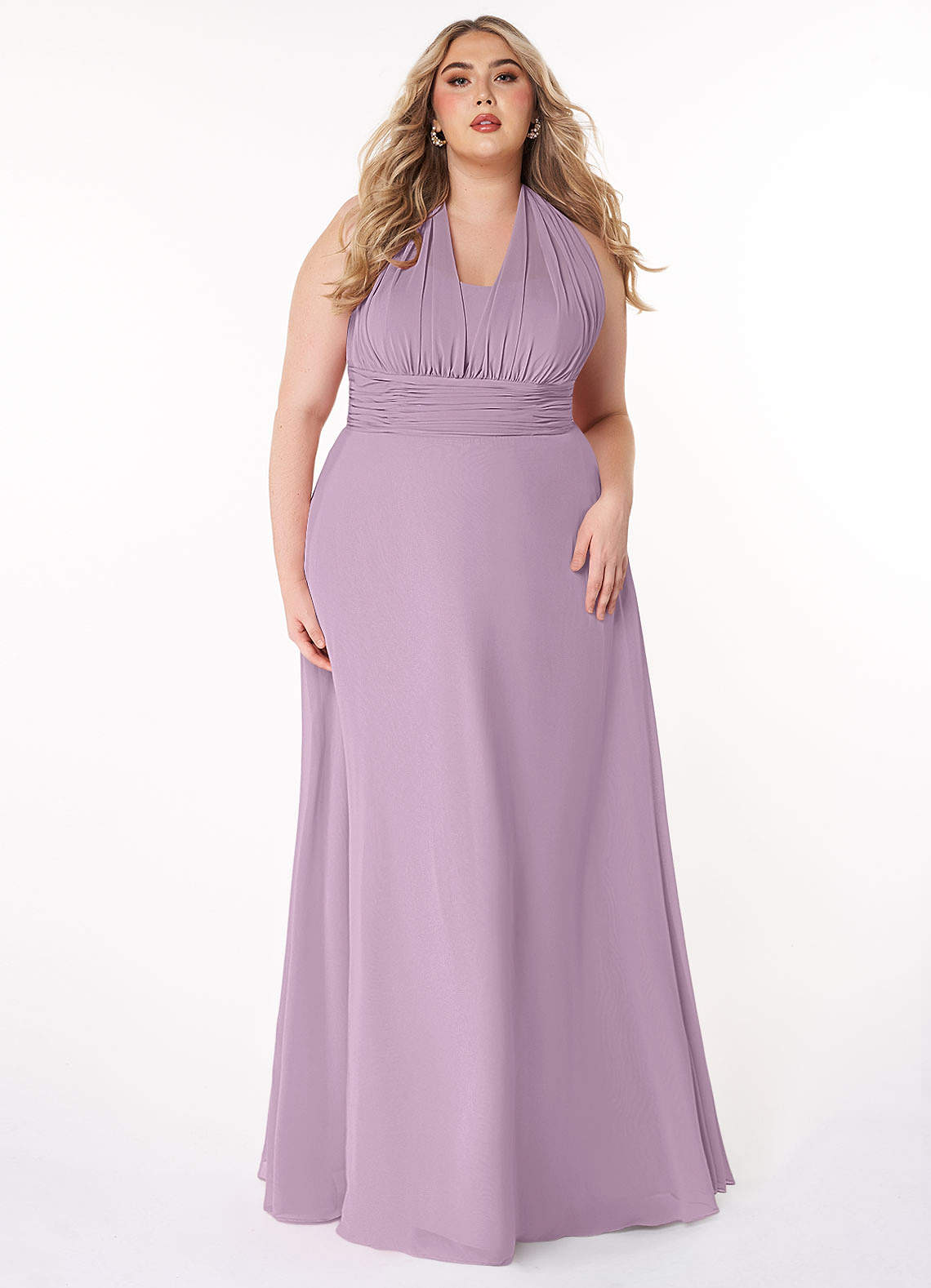 Azazie Fifi Abiti da Damigella Abito Convertibile A-Line in Chiffon Senza Cinturino Glicine image1