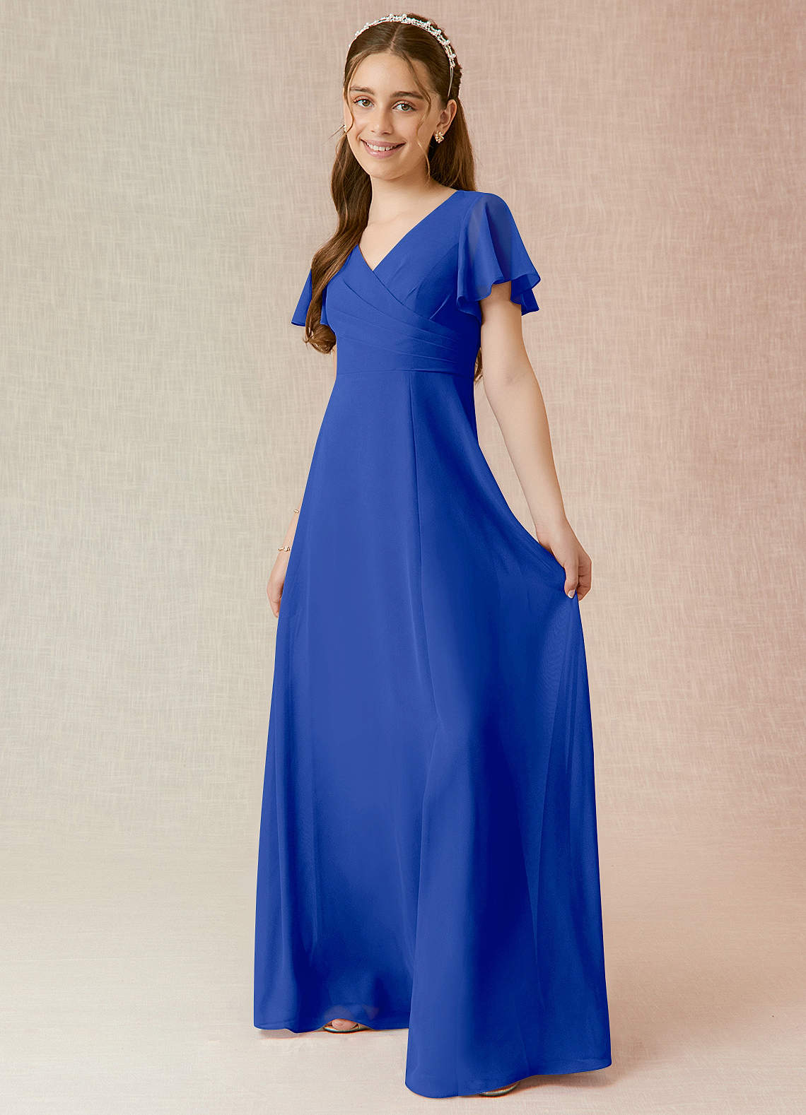 childrens royal blue bridesmaid dresses Azazie Induh Junior