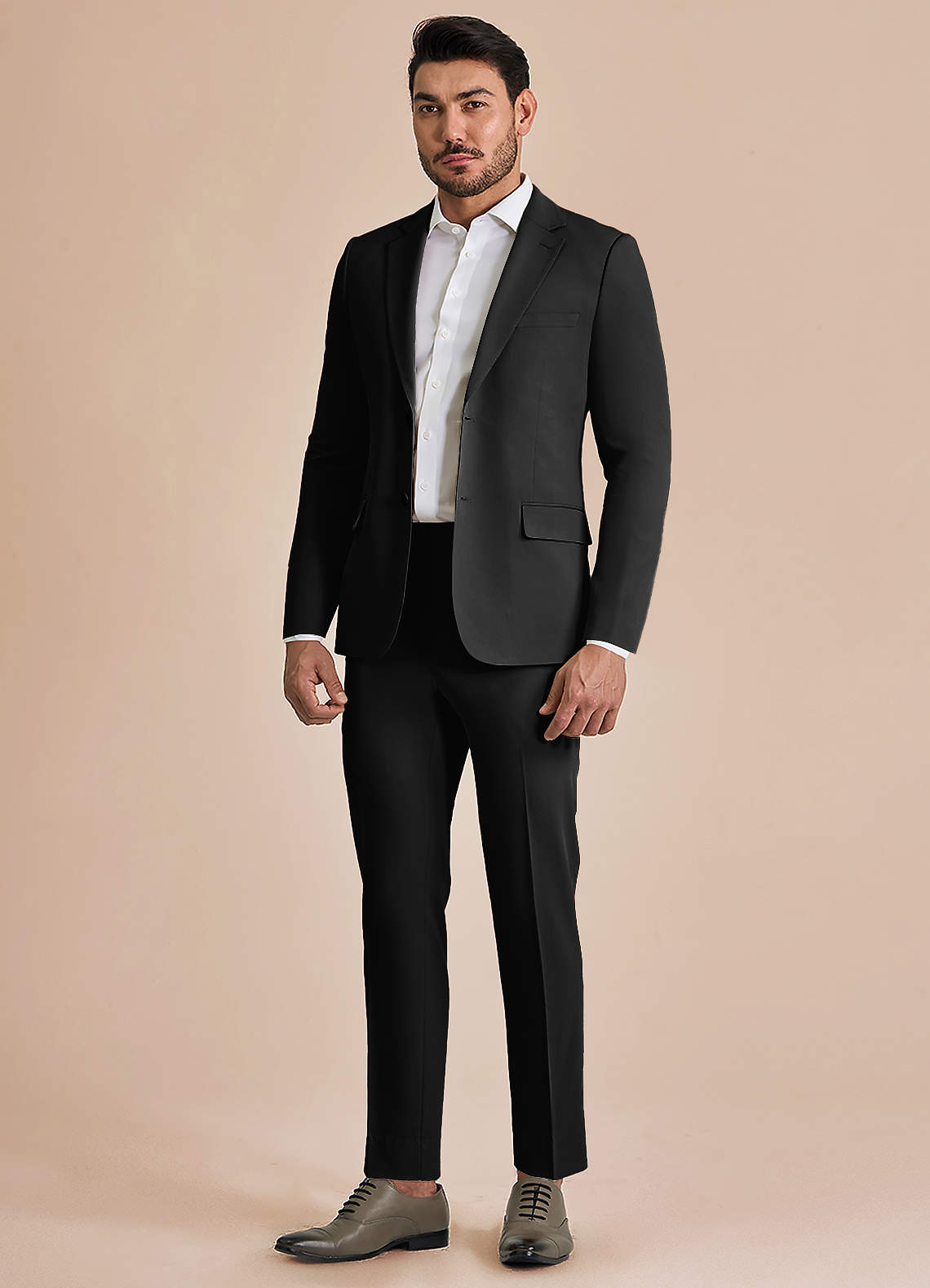 front William Black Comfort Blend Suit
