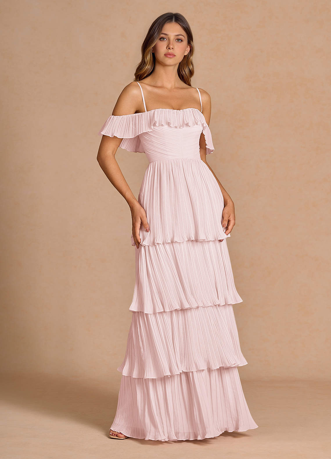 Ianthe Powder Pink Maxi Dress Ready to Ship | Azazie CA