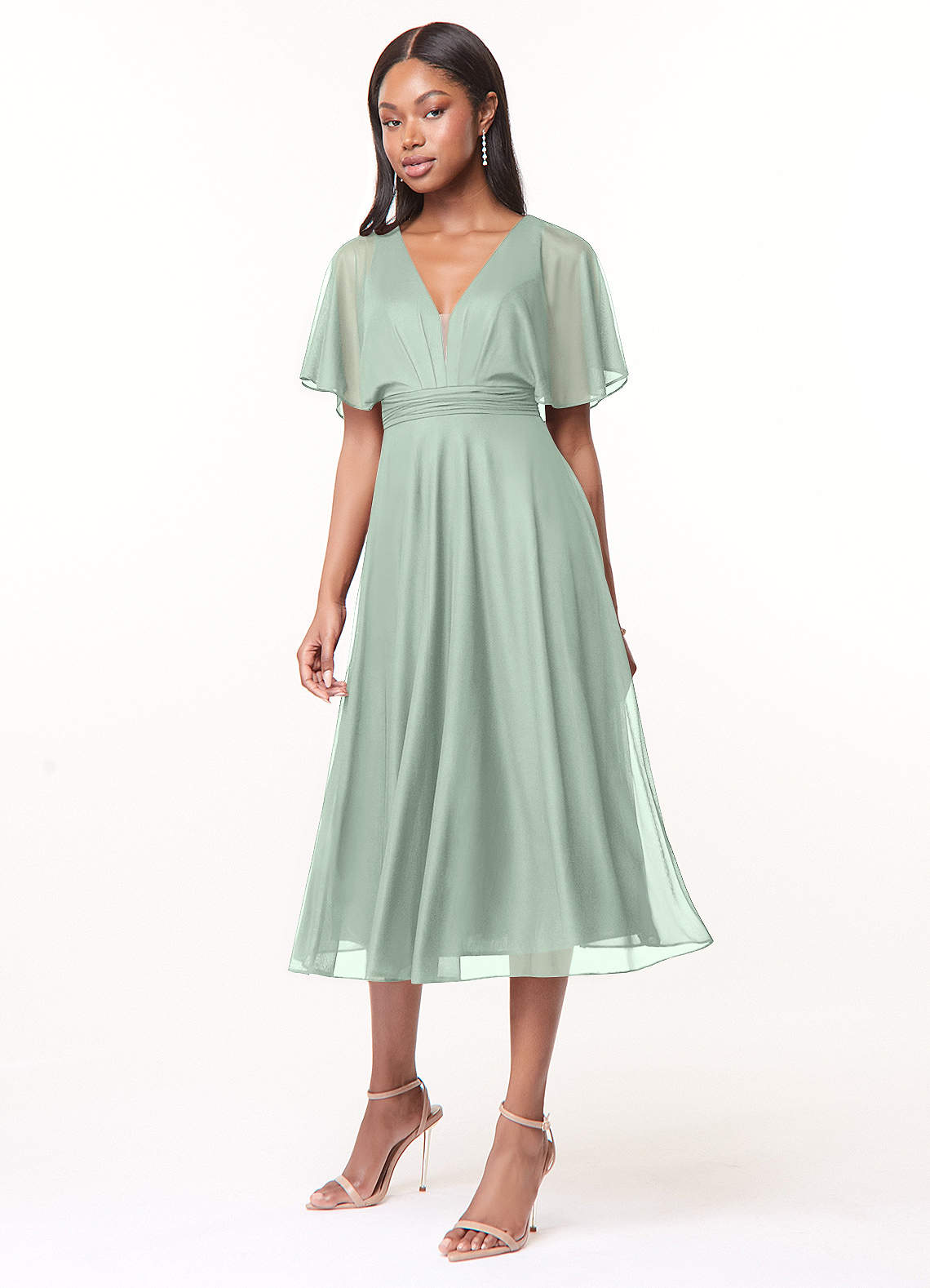 Azazie Tinsley Ready to Ship Agave Mesh Bridesmaid Dresses | Azazie CA