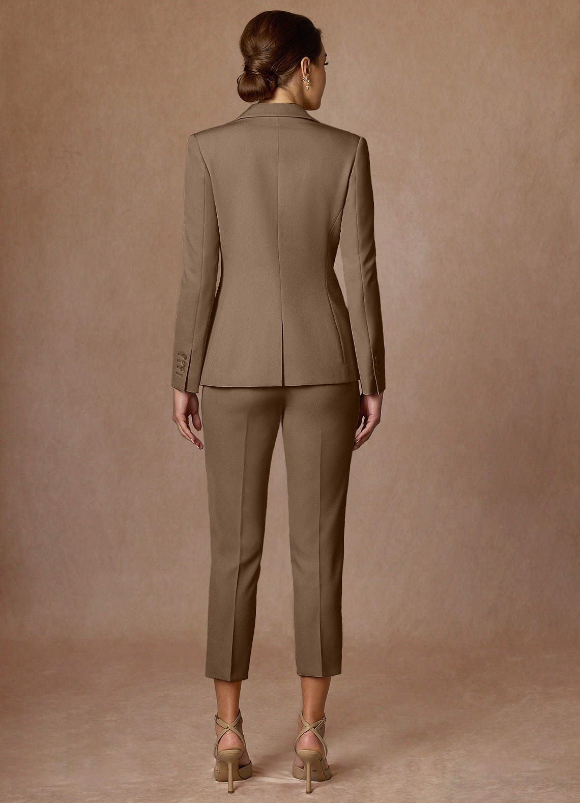 front Charlotte Truffle Refined Weave Blazer