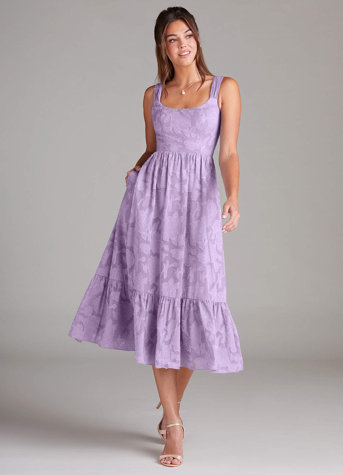 purple printed bridesmaid dresses Violet Floral Sequin Gown 12 / Violet Multi