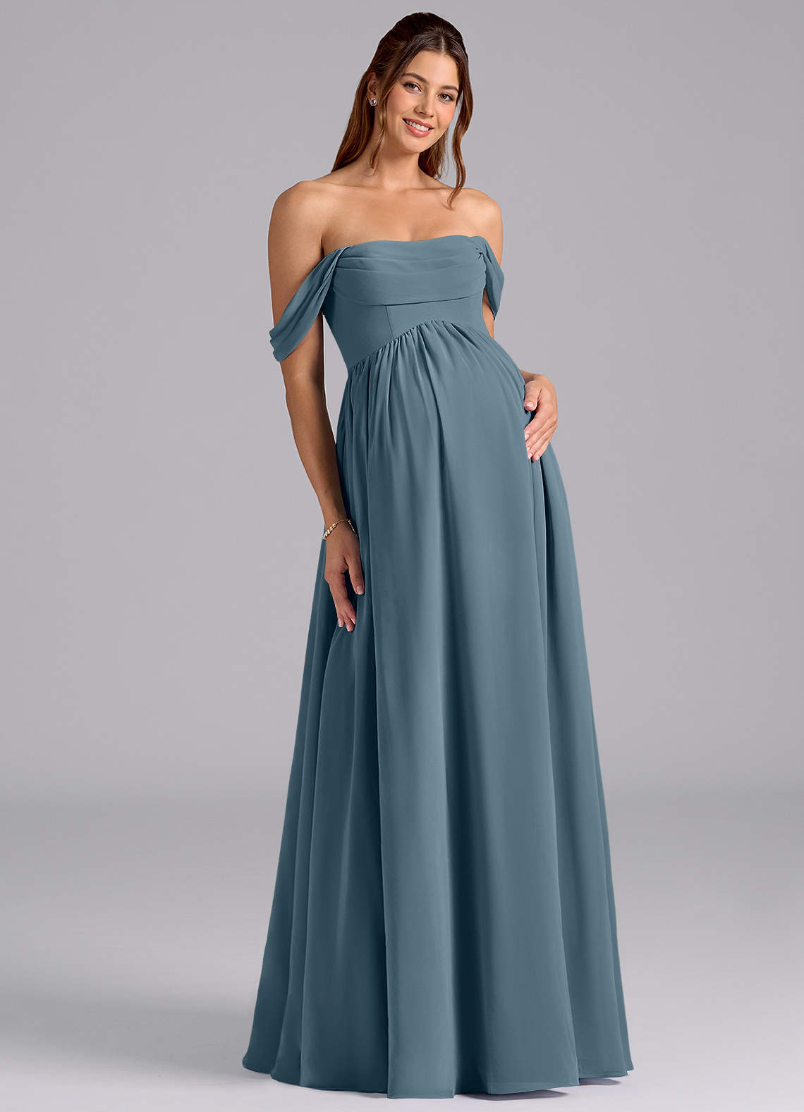 bridesmaid maternity dress Azazie Saige Lavetir Australia sells a Taglia:XXL Azazie 1980 Blue Linen Maxi Dress