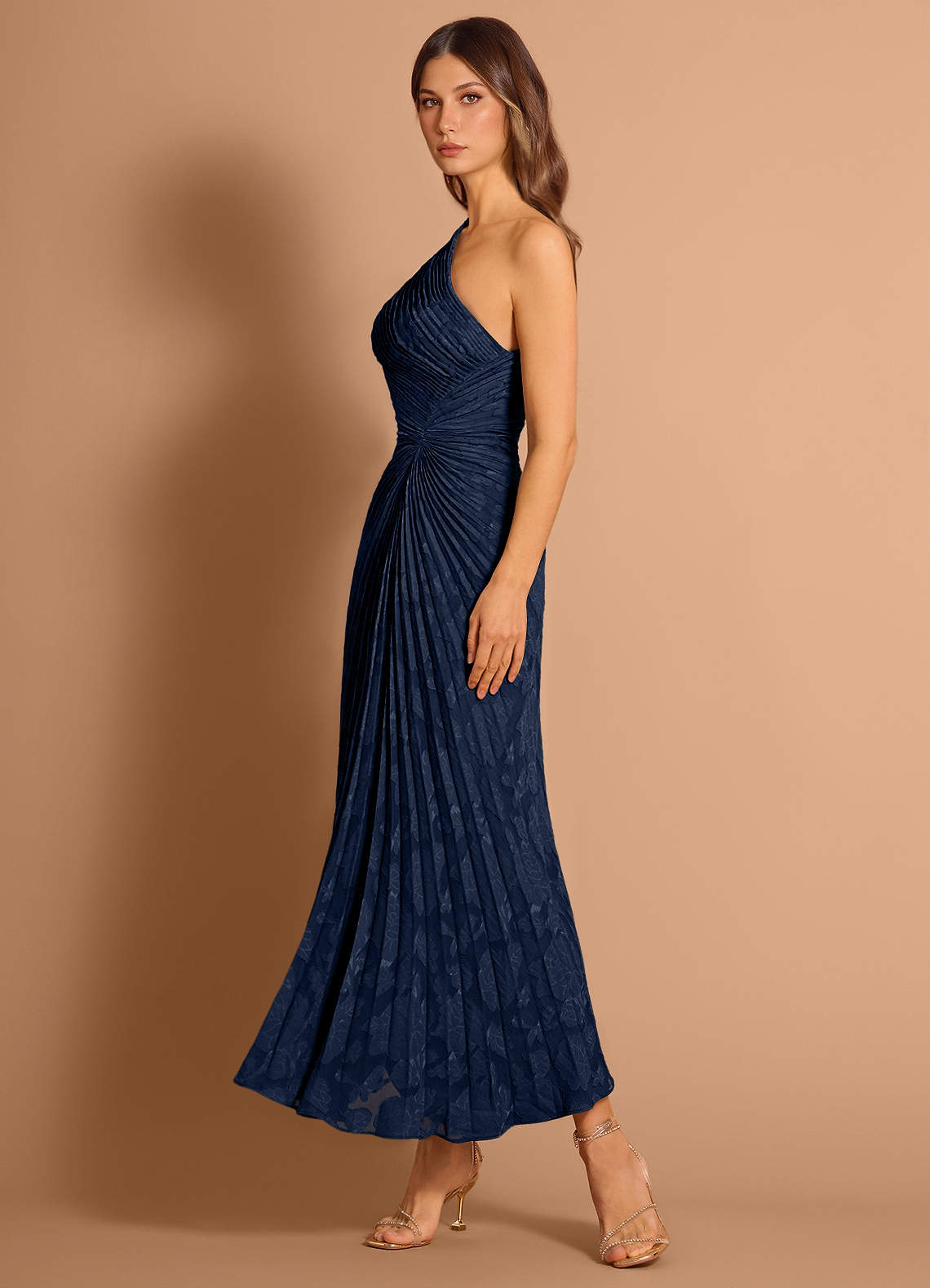 Malani Navy Midi Dress Ready to Ship | Azazie CA