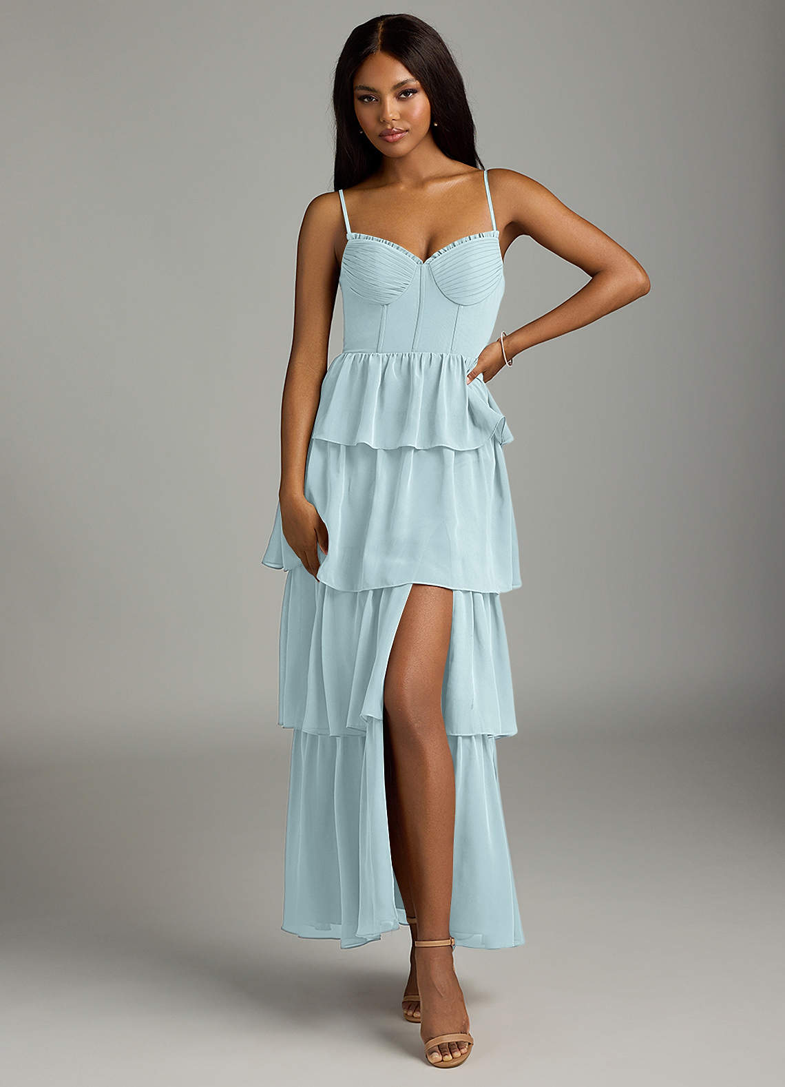 Azazie Kaiden Bridesmaid Dresses Mist A-Line Sweetheart Neckline Chiffon Dress image1